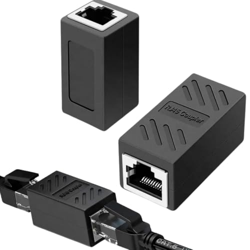 Image of COOLCOLD (3-Pack) RJ45 Ethernet Coupler Cat7, Cat6 Cat5e LAN Coupler Ethernet Extender Adapter Extension Jointer Extending The Ethernet Cables Female to Female Connector - Black