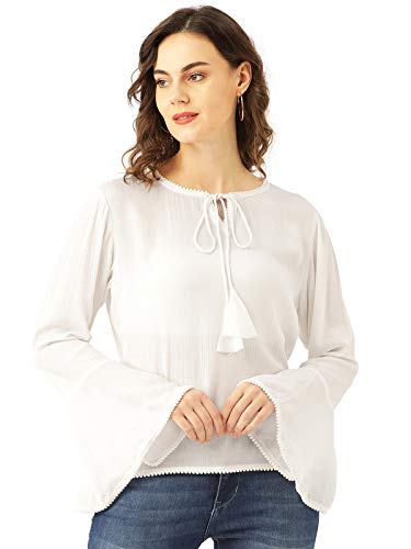 Marc Loire Womens White Fashion Western Party & Casual Wear Top