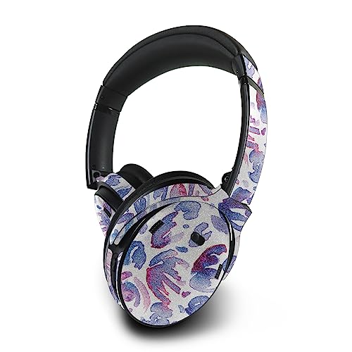 Image of MightySkins Glossy Glitter Skin Compatible with Bose QuietComfort 45 Headphones Blue Petals | Protective, Durable High-Gloss Glitter Finish | Easy to Apply | Made in The USA