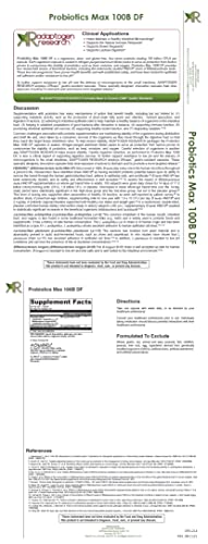 Probiotics Max 100 Billion Df | 4 Strains Lactobacillus Acidophilus Lactobacillus Plantarum Bifidobacterium Longum Howaru Bifido | No Refrigeration | 30 Acid-Resistant Vegetarian Drcaps • By Adaptogen Research Pharmaceutical Grade Supplements #TOP2