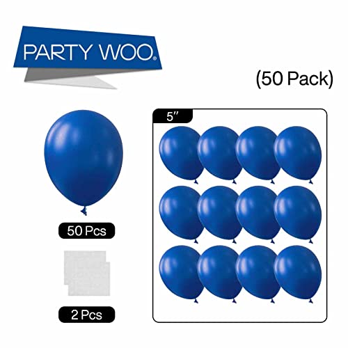 Image of PartyWoo Pearl Blue Balloons 50 pcs 5 Inch Sky Blue Latex Balloons for Graduation Wedding Baby Shower Gender Reveal Anniversary Under the Sea Theme Birthday Party Decorations Blue-Z23