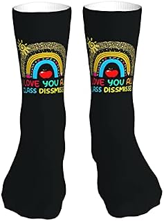 883 Compression Socks I Love You All Class Dismissed Teacher Last Day Of School Calf Socks Breathable Athletic Socks Soft Sports Socks For Jogging Trekking Hiking 40cm