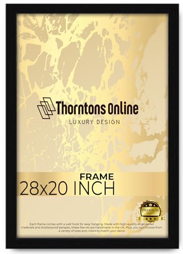Throntons Large Poster Frame 28 x 20 Inch Large Picture Frames Shatter-Resistant Perspex Portrait & Landscape Display Frames for Wall Decoration Photos Canvas Paintings Art Gallery (28 x 20'')