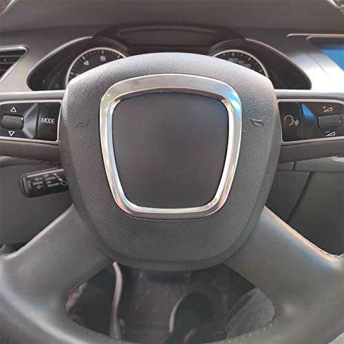Anillo Decorativo Para Volante (Marco Central) En Plata – Audi A3 A4 A5 A6 Q5 Q7 – MQ Cromado