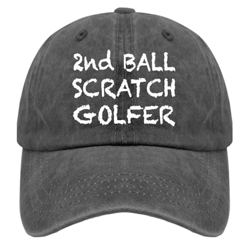 Generic 2nd Ball Scratches Golfer Hat Womens Fashionable Golf Lover Running Hat for Mens Black Cycling Caps Vintage Unique Gifts for A Fisherman