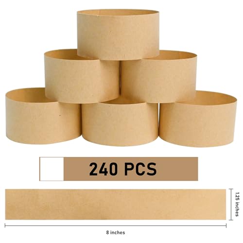 L LIKED Kraft Blank Currency Straps - Money Bands for Bill Wrappers, Self Adhesive Cash Organizer, 8 x 1.25 Inch (240 Bands) - Thumbnail 2