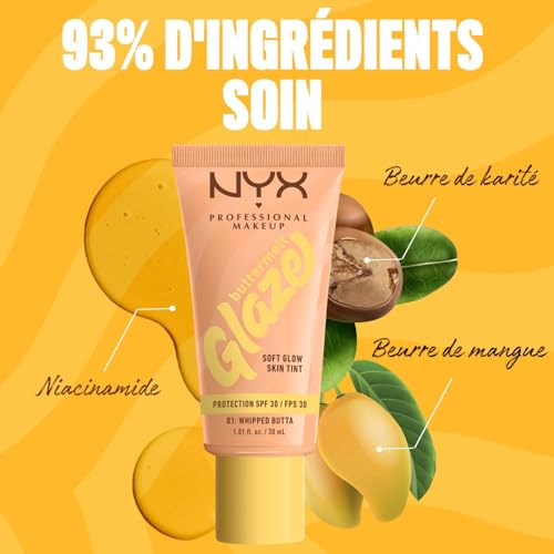 NYX Professional Makeup Buttermelt Glaze Fond de Teint SPF30 30ml