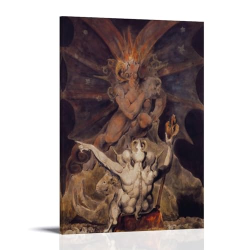 The Number of The Beast Is 666 par William Blake, une grande toile pour salon de style gothique