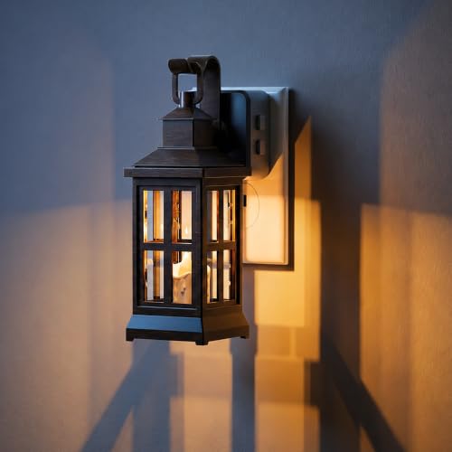 Image of JandCase Vintage Night Light, Flame Lantern Night Lights Plug into Wall