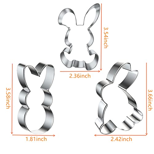 Easter Bunny Cookie Cutters, Large Medium Small Bunny Ribbit Shaped Cookie Cutters, Stainless Steel Biscuit Cutters Holiday Themed Cutter #TOP1