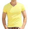 Men Sport Leisure Short Sleeve T Shirt Breathable Half Sleeve Apparel Casual Athletic Top Summer Fitness Gym Training Tee Comfortable Activewear (Yellow, S) #1