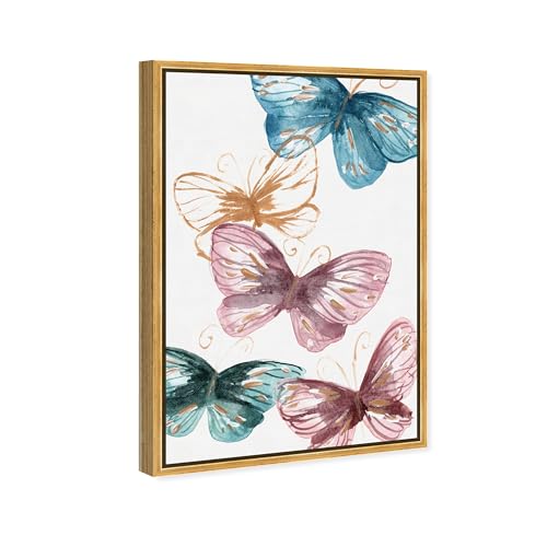 The Oliver Gal Artist Co. Animals Wall Art Framed Canvas Prints Insects Blooming Butterflies Home Décor, 10" x 15", Gold Floater by The Oliver Gal Artist Co. - Used condition - Image 2