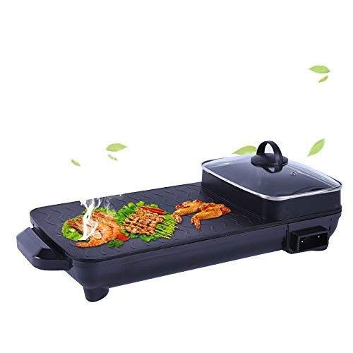 TLMYDD Multi-function Electric Grill, Electric Two-in-one Non-stick Smokeless Barbecue Tray, Smokeless Electric Grill Electric barbecue