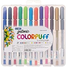 Linc Geltonic Colorpuff Multicolor Gel Pen with Hard Box Case | Set Of 12 Ink Colors | Pack Of 1