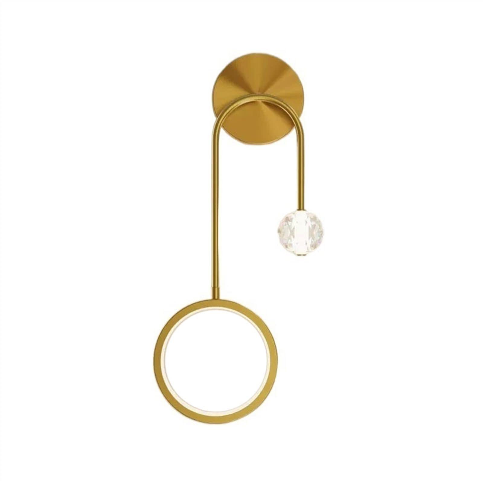 Yinj9562fg Gold Living Room Modern Luxurious Copper Wall Lamp Living Room Background Bedroom Bedside Lighting Decor(Gold)