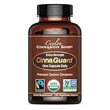 Ceylon Cinnamon Shop CinnaGuard™ Organic Ceylon Cinnamon Capsules | Extra Strength | 4 Month Supply | 120 Count - Non-GMO & Gluten Free Supplement