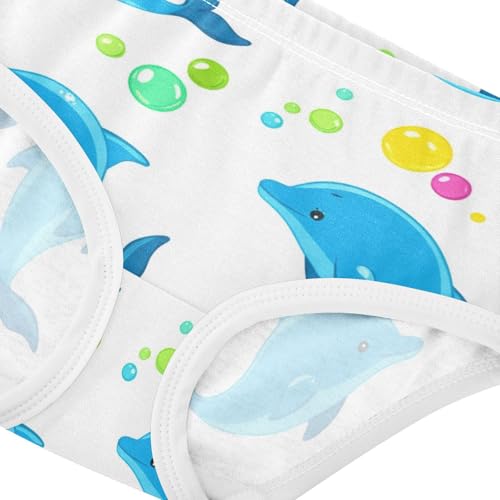 Stylish Toddler Underwear Custom 2t Cotton Girl Panties Cute Cute Blue Cartoon Dolphins White Briefs Kids Undies4
