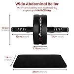 ROMIX Ab Roller Wheel, Wide Ab Wheel Roller with Extra Thick Knee Mat for Home Gym Fitness, Abs Workout Equipment for Abdominal and Core Strength Training for Men and Women, Exercise Wheels for Abs - Image 3