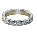 MTTTM-Ring Damen Runde Zirkonia Volle Diamant Brillanten Eheringe CZ Diamantring Gold Vorsteckring Trauringe Memoire Ringe Schmuck mit Diamanten Brillanten 2mm (17.25)