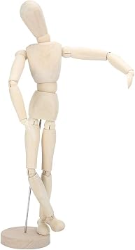 Wooden Manikin, 16.9 Wooden Mannequin Artist Manikin with Stand, Flexible Solid Wood Joint Doll for Sketching Drawing Painting Home Office Desk Decoration