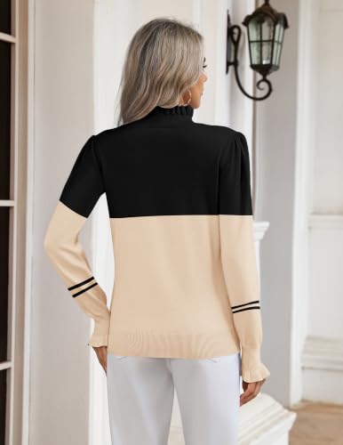 Women's Ruffle Turtleneck Knit Sweater - Image 4