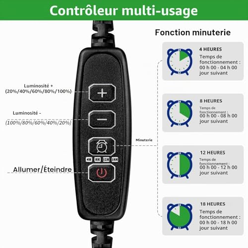 Qoolife Mini-Serre avec Éclairage Intégré - Lot de 2 Professionnelles avec Couvercles Surélevés – vue 6