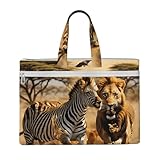ゼブラ アニマルプリント 大容量 キャンバストート ファイルバッグ レディース メンズ ドキュメント オフィス 旅行 ショッピング