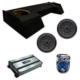 American Sound Connection Compatible with 2019-2025 Dodge Ram Crew Cab 48CWRT104 Dual 10" Subwoofer 800W Loaded Sealed Sub Box Enclosure Bundle | HA-A800.1 800W Amplifier, 4GA Amp Wiring Kit