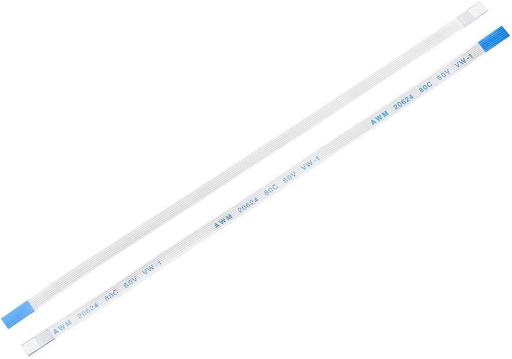 6 Pin 0.5mm Pitch FPC (B-TYPE) 100mm Length Ribbon Flexible Flat Cable,White,Pack Of-1 (6 Pin)