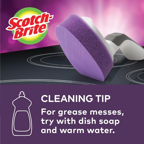 Image of Scotch-Brite (950-CT-W) Glass Cooktop Refill Pads, Cleans with Just Water, Tackle Burnt-On Messes, 1 Wand and 2 Replacement Heads