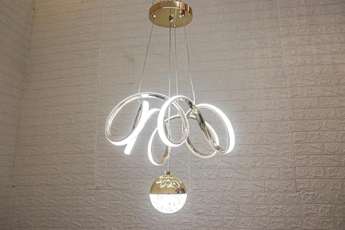 Image of Fiberglass Vortex Contemporary Chic Profile Pendant Light - LED Hanging Fixture Ideal for Residential and Professional Spaces