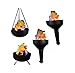 Lightahead Portable 4 in1 Artificial Flame Tikki Torch, Wall, Hanging & Floor Mode, Fake Fire Burning Torch, Realistic Silk Flame Effect