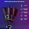 K KASONIC RGB Microphone for Gaming with Boom Arm, Home Studio Condenser Microphone for PC, 24bit 192kHz USB Condenser Mic with Pop Filter, Gain Control for Podcast Recording, Streaming Microphone Kit #1
