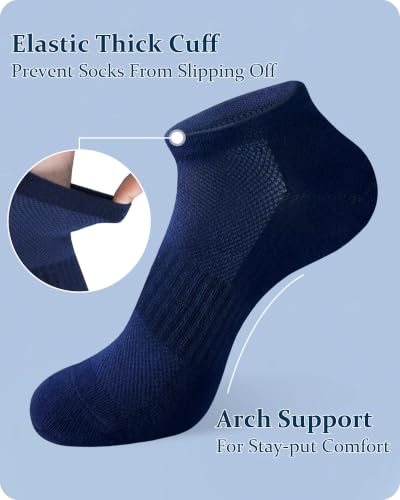 Image of Jane Stone Men's Ankle Socks Cotton Non Slip No Show Socks Size 9-12 /13-15