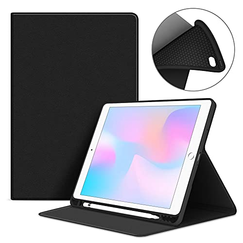 VAGHVEO Hülle für iPad mini 4 / Mini 5 7,9 Zoll mit Stifthalter, iPad 7.9 Mini 2015/2019 Buch-Flip Hüllen mit Flexibel Weiche TPU Rückseite Abdeckung, Automatischer Schlafen/Wecken, Schwarz