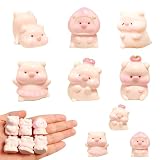 6Pcs Mini Resin Pig Figures, Cute Miniature Pig Figurines, Mini Resin Farm Animals Figurine Tiny Piggy Figures for Desktop Decor Micro-Landscape Fairy Garden, Christmas Ornaments DIY Crafts