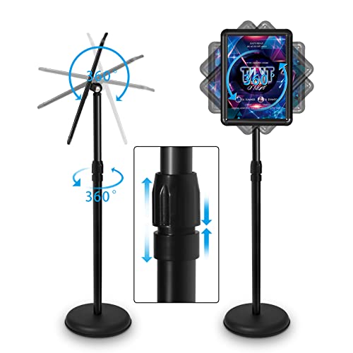 Lisghtjs Pedestal Sign Holder Floor Stand,Sign Stands With Heavy Duty Metal Base Adjustable Poster Stands For Display 8.5 X 11 Poster Standing Signs For Business Restaurant Museum Mall (Black) #TOP3