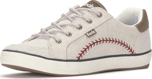Keds Women's Center Iii Canvas Lace-Up Fashion Sneaker, Pennant Cream, W 8