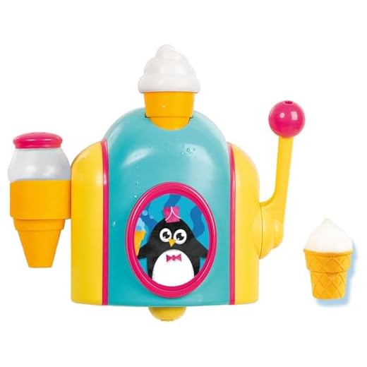 TOMY E72378 Skumglassmaskin, vattenleksak för badkaret i färgglad design, bad kul för barn, skicklighetsspel, spel för småbarn, presenter till barn, från 18 månader