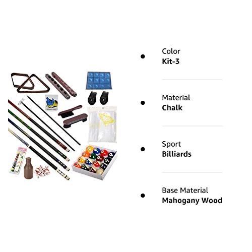 Pool Table - Premium Billiard 32 Pieces Accessory Kit - Pool Cue Sticks Bridge Ball Sets (Kit-3) #TOP1