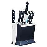 TEFAL EverSharp Pro Knife Block with Integrated Automatic Sharpener, 6-Piece Knife Set with Scissors Chef, Bread, Santoku, Utility, Paring Knives & Scissors, Precision Blades K297S744