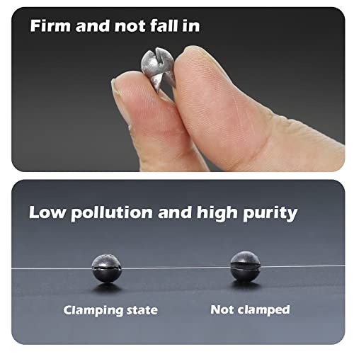 Croch 100個 釣り 取り外し可能 スプリットショットシンカー 釣りシンカー ウェイトクリップ バス釣り 淡水釣り 6枚目