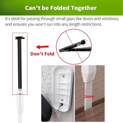 26.4ft/8m Power Cable and Adapter for myQ Smart Garage Door Video Keypad, Weatherproof Outdoor Flat Charging Cable Continuously Charging Your Video Keypad, Includes White Mounting Nails by LONNKY - Used condition - Image 5