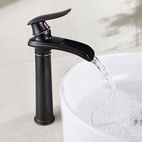 Robinet cascade pour vasque haute en laiton antique style rétro