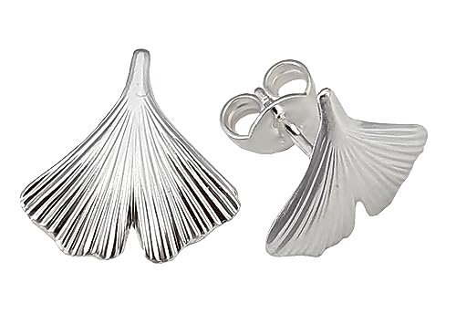 Ohrringe Ginkoblatt Ginkgo Silber 925 Ginkgoblatt Ginko Ohrstecker Stecker