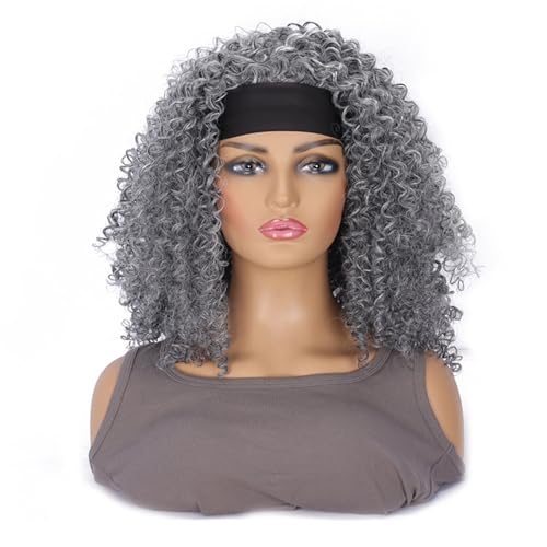 Petite perruque bouclée noire de qualité supérieure fini naturel Grigio