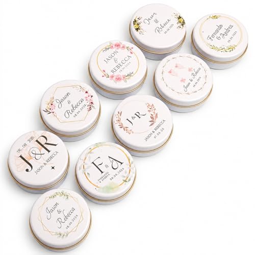 Personalized Candle Wedding Favors for Guests Bulk 12-100 Pack - Custom Candle Party Favors with Names and Date for Bridal Shower, Baby Shower, Birthday, Engagement and Wedding Keepsakes