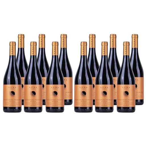 Luna Argenta Negroamaro Primitivo Puglia IGT- Halbtrockener, aromatischer Rotwein aus Italien (6 x 0,75l) (Packung mit 2)