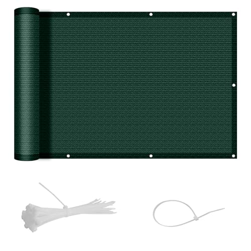 SUNNY GUARD Balcon Privacidad 90x300cm HDPE Pantalla para Balcón Jardín Protección de Privacidad,Protección Solar y transpirabilidad,Adecuado para Balcones Jardines terrazas,Verde