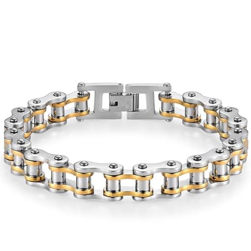 Ockyunoo Pulsera de Bicicleta para Hombre, Pulsera de Cadena de Motociclista de Acero Inoxidable, Pulsera de Eslabones de Punk Rock, Joyería de Cadena de Eslabones de Brazalet (Platino) | Ya disponible en tu tienda friki favorita! En mundofriki.es!